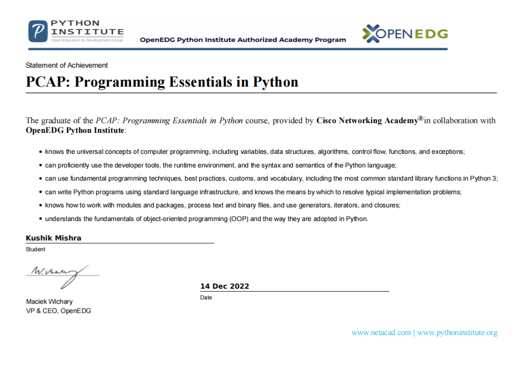 PCAP: Programming Essentials in Python